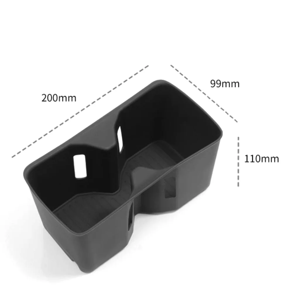 Center Console Tray Cup Holder Liners Silicone And TPE Easy To Clean Built-in Storage Compartment Seamless Integration