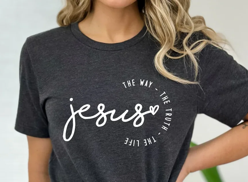 Jesus The Way The Truth The Life Christian Faith Worthy Religious Positive Short Sleeve Top Tees 100% Cotton Streetwear goth y2k