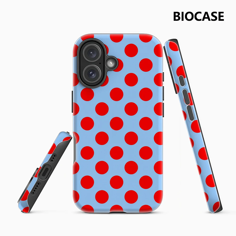 Blau-Rote Punkt-Handyhülle für Magnetische Handyhülle für iPhone 17 16 15 14 13 Pro Max Plus Ein-/Doppelschichtige Robuste Hülle