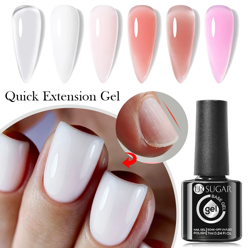 UR SUAGR 7ml 퀵 익스텐션 젤 기능 젤 투명 강화 하드 젤 세미 퍼머넌트 UV LED 퀵 빌딩 네일 아트