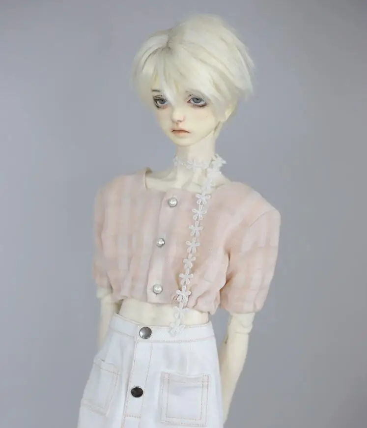 D04-B203 de juguete hecho a mano para niños, camisa de manga corta con cuello cuadrado y cintura abierta, BJD/SD 1/3 1/4 MSD SD10 GR POPO68 ID75, 1 piezas