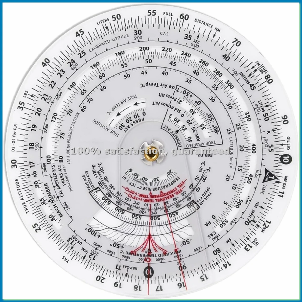 E6B-R2 4 Inch Diameter Circular Flight Computer, Flight Computer Calculator Standard Flight Training Student Use IFR VFR-A10G