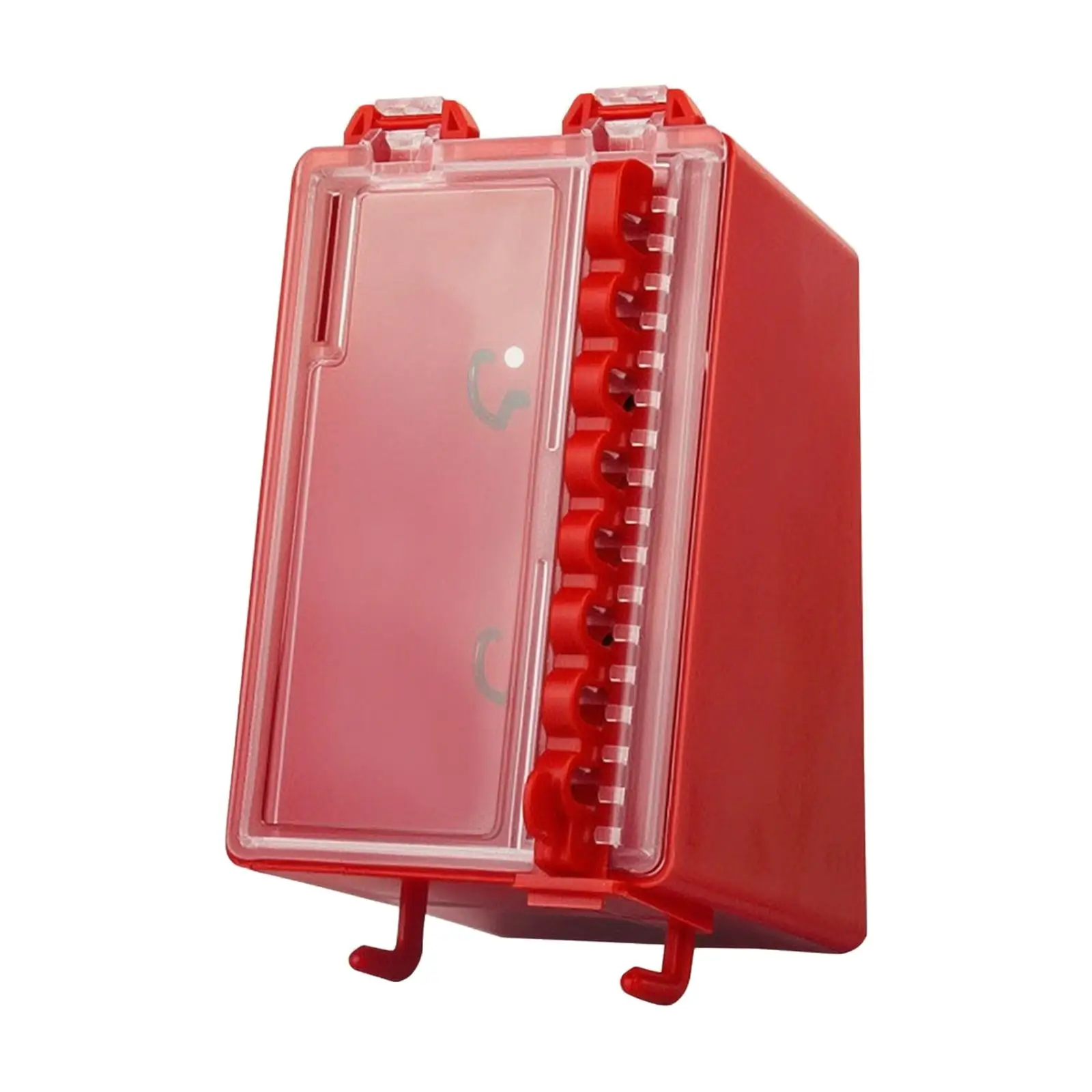 Lockout Box with Transparent Hinged Cover Rigid Molded Assembly Lockout Box Compact for Factory Officers, Workshops, Factories,