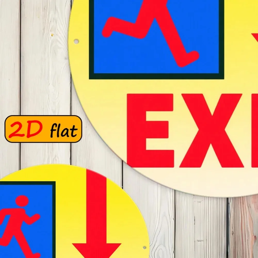 Red Running Figure EXIT Sign 20x20 cm Aluminum Outdoor Emergency Safety Decorative Gift