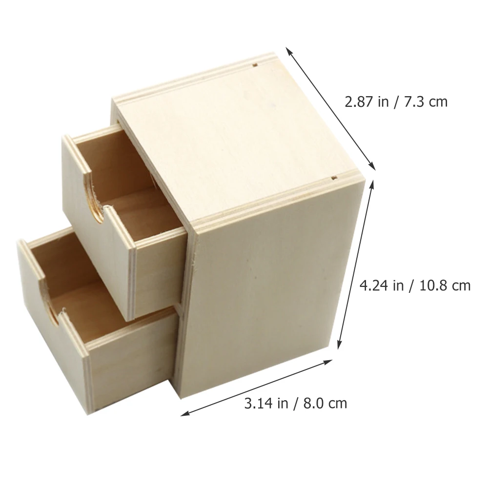 

2pcs Wooden Box Small Unfinished Craft Storage Organizers For Kids Diy Painting Blank Design Smooth Surface Safe Wood
