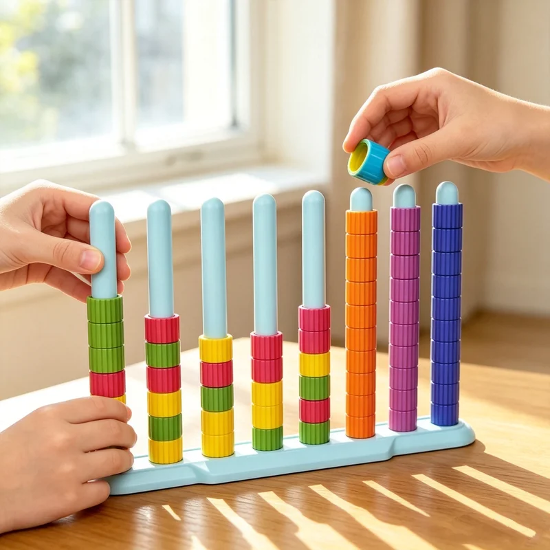 Baby Color Matching Stacking Toys Parent-child Fun Challenge Game Props Children Rings Column Motor Skills Educational Toy Gifts