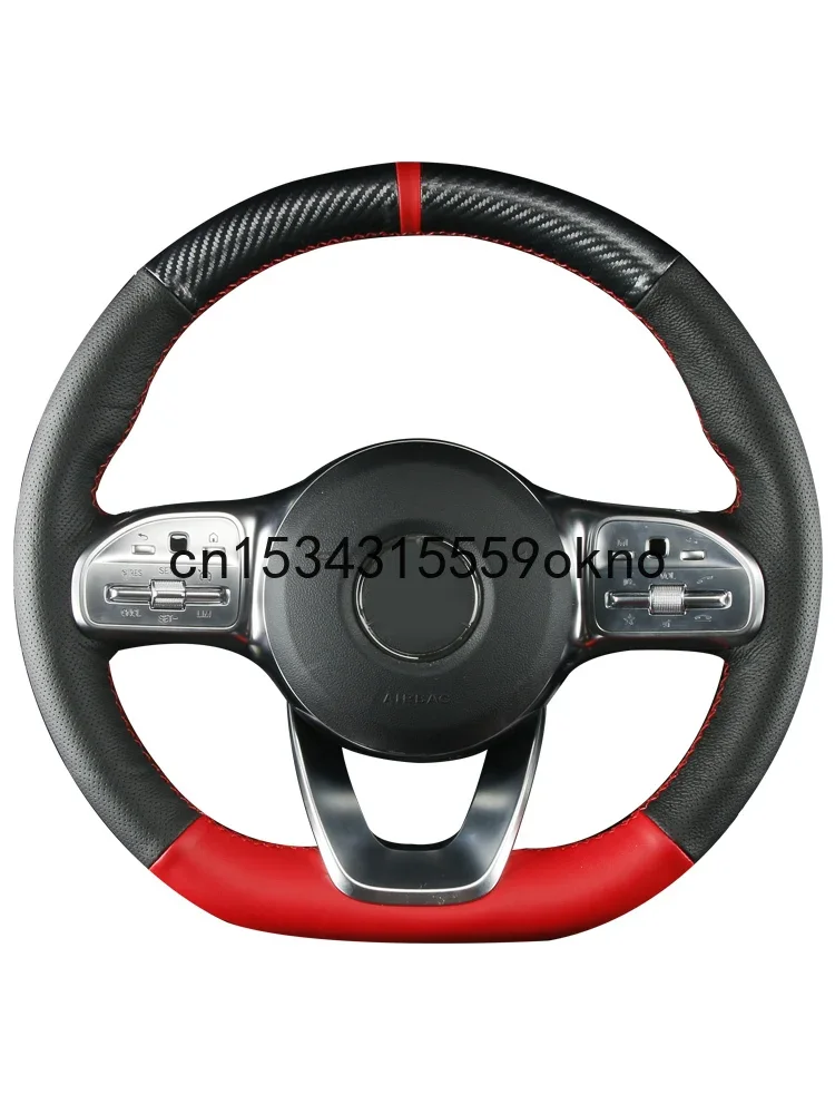 DIY Sew Customized Steering Wheel Cover For Benz GLC260 C C180L E300L CLA GLA A200L Car Accessories