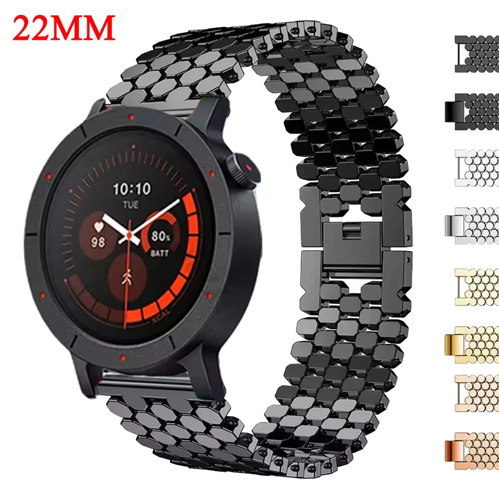 22mm Stainless Steel Strap For CMF By Nothing Watch Pro 3 Bracelet For Xiaomi Watch S4 S3 S2 S1/Huawei GT5 GT4 46MM Metal Band