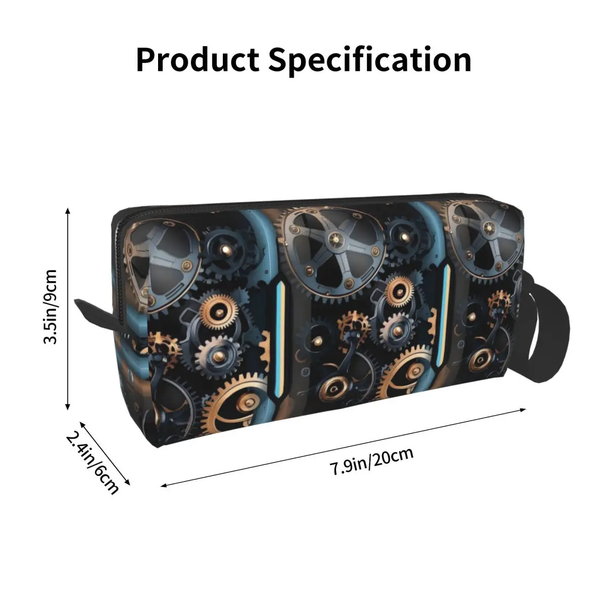 Mechanical Machine Gears Steampunk Style Pencil Case for Kids Pen Box Pencil Bag Stationery Supplies Women Organizer Pouch