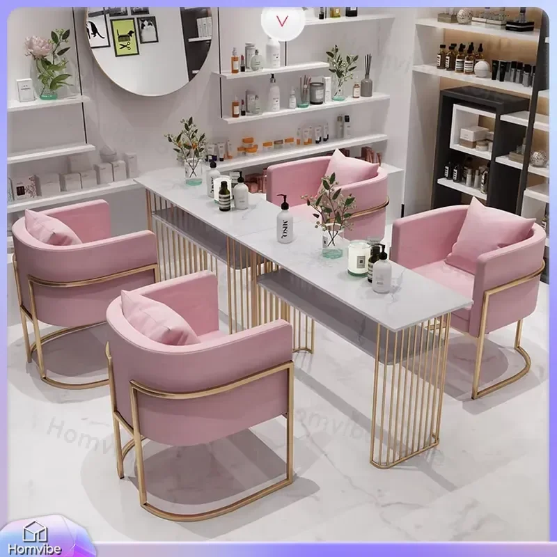 Professional Nail Table Desk for Manicure Pedicure Salon with Adjustable Height Ergonomic Design LED Lamp Holder Storage