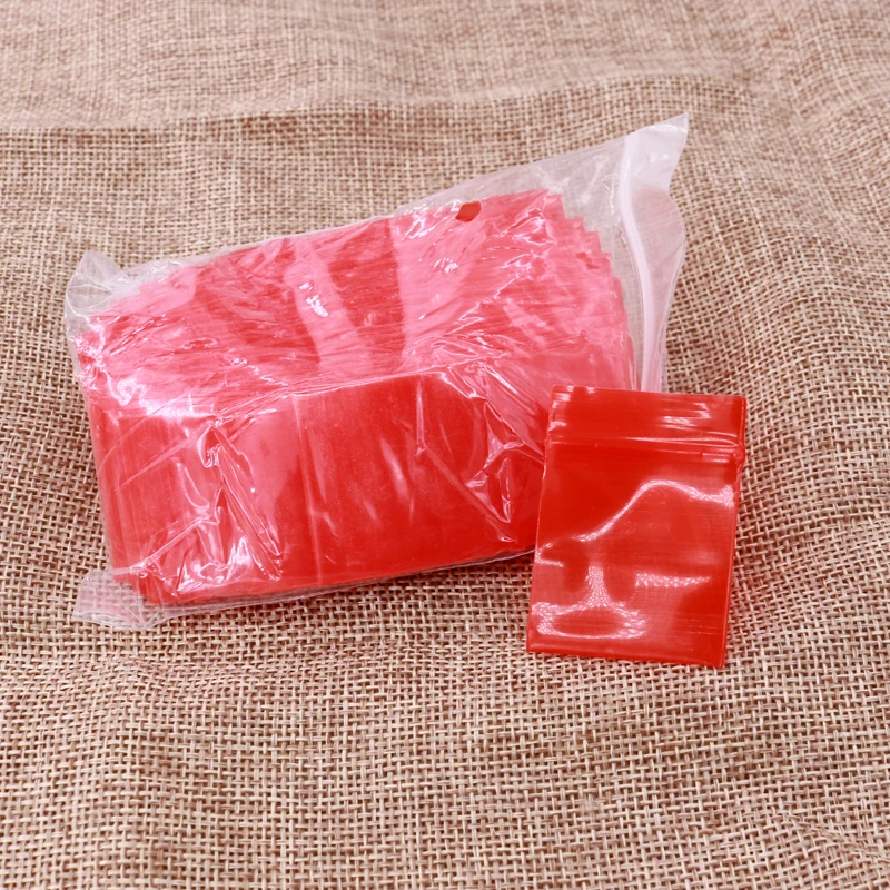 Cheaper 4x6cm 5x7cm Mini Plastic Zip Lock Bag Red Reclosable Jewelry Packing Pouches Zipper Poly Bag Pill Wrapping 100pcs/lot