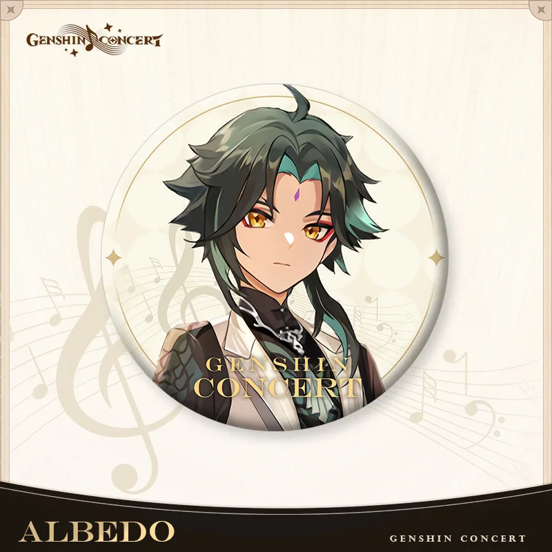 Pin do broche do anime de Genshin Impact Symphony, concerto, cosplay, crachá, concerto, Pin, 58mm