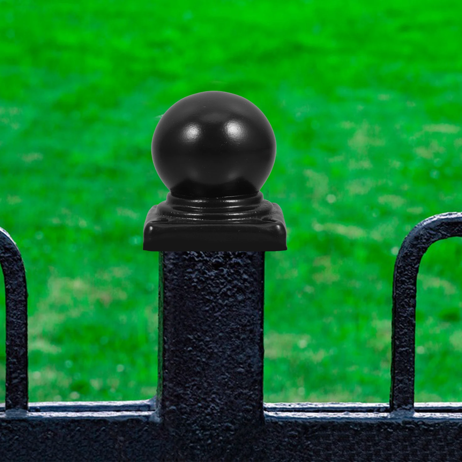 

Iron Pillar Capitals Fence Caps Decorative Post Covers Black Finish Durable Classic Fits Railing Sizes Easy Installation Weather