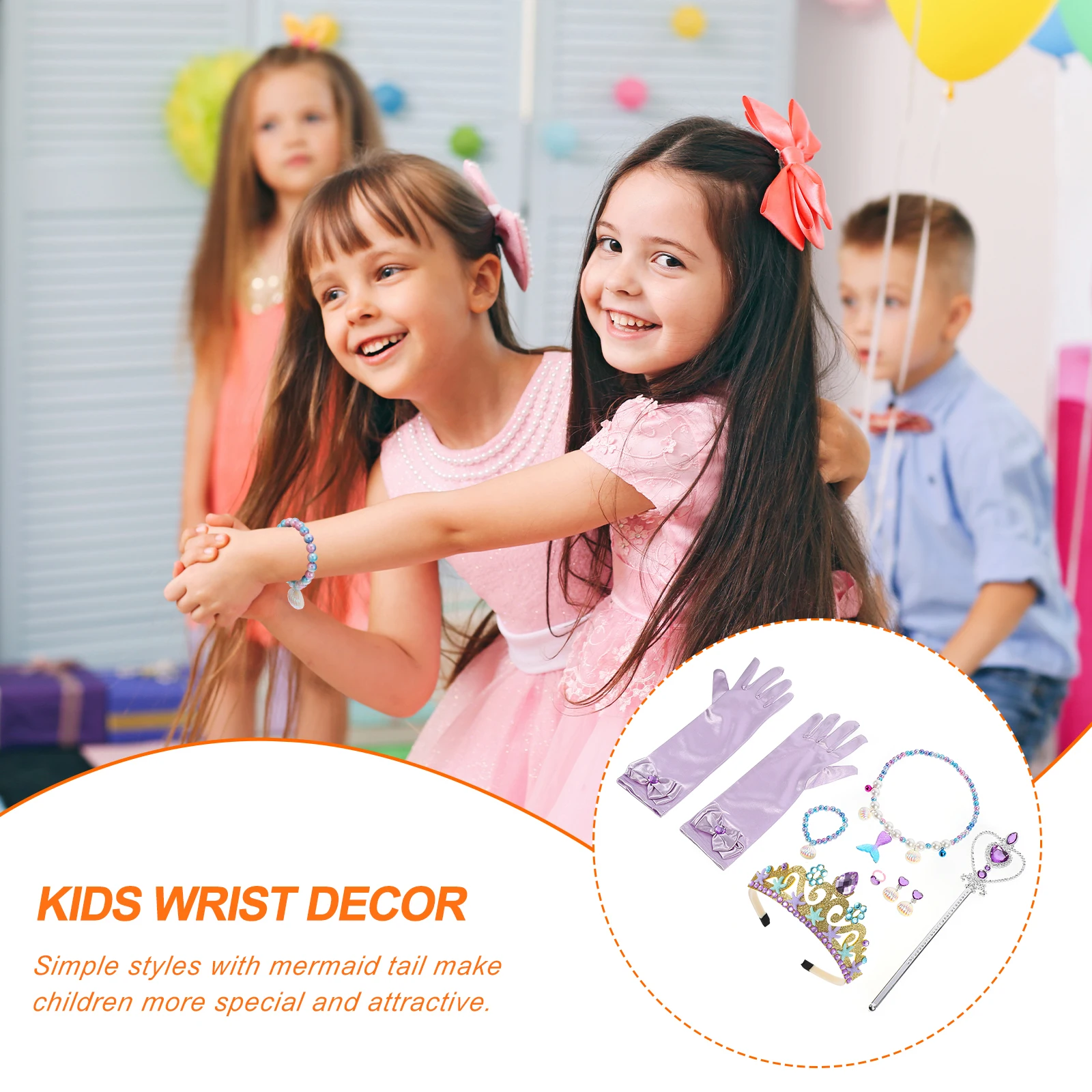 

1Set Mermaid Accessory Set Girls Jewelry Cosplay Props Exquisite Workmanship Comfortable Texture Marine Theme Party Decoration