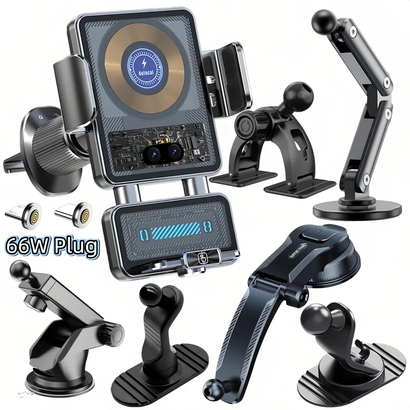 

15W C8 Universal Car Phone Wireless Charger Holder Touch to Open Phone Mount for Samsung S26 Iphone 17 16 15 14 13 12 Pro Max