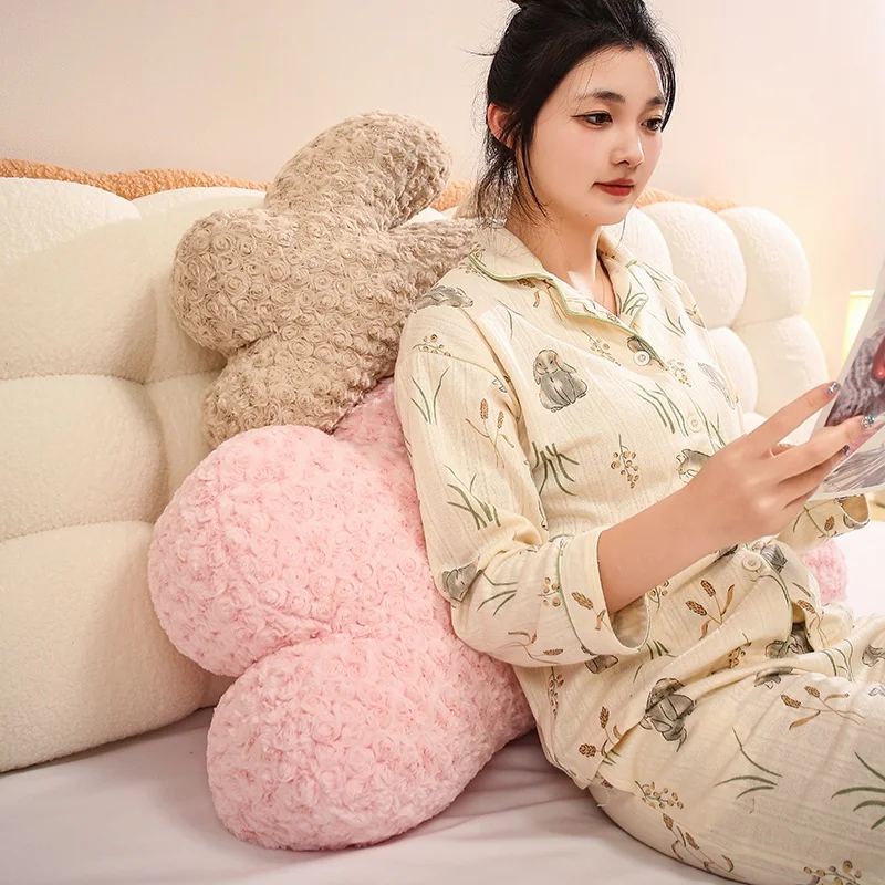 Paashaasvormig sierkussen Zacht gevuld knuffels Springend konijn Knuffels Dierenpop Happy Easter Day Party Decors