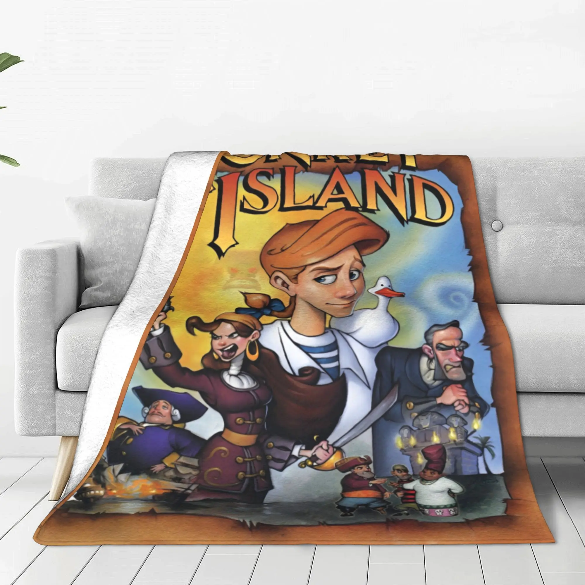 The Secret of Monkey Island Blanket Flannel Printed Funny Game Multifunction Super Warm Throw Blankets for Outdoor Throws Quilt