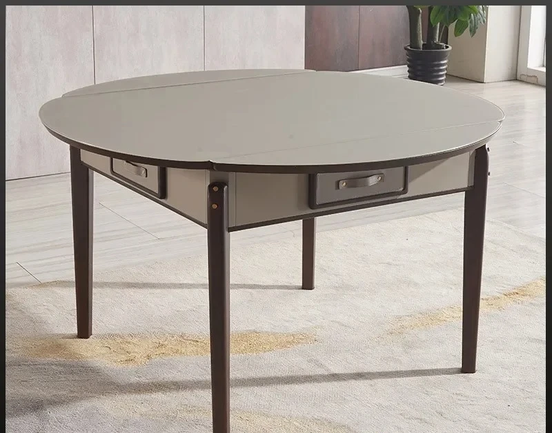 H Modern Nordic Mahjong Machine Fully Automatic Household Machine Hemp Dining Table Dual-purpose Multifunctional Solid Wood