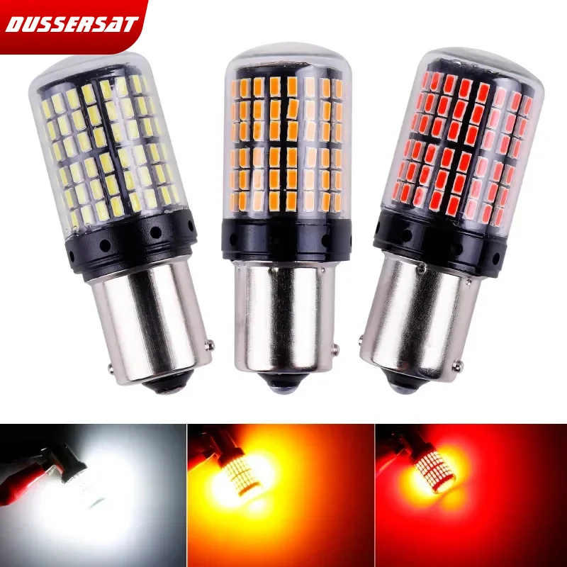 

1pcs 1156 BA15S P21W BAU15S PY21W 7440 W21W P21/5W 1157 BAY15D 7443 3157 LED Bulbs 144smd CanBus Lamp Reverse Turn Signal Light