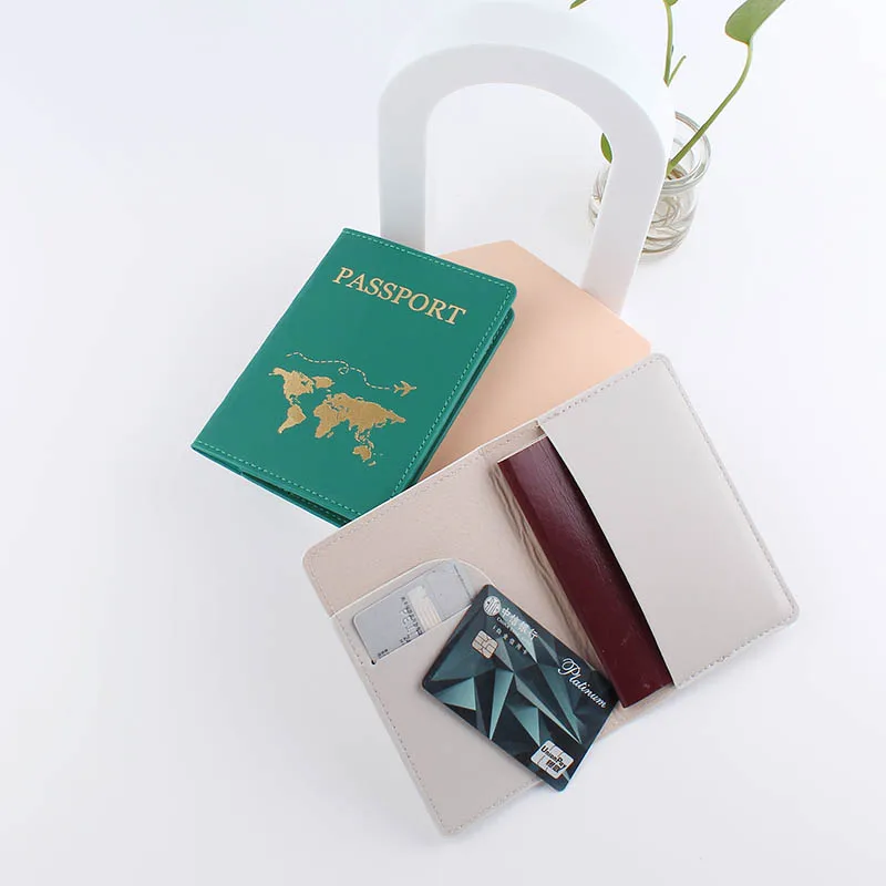 Travel Accessories Couple Line Passport Cover Fashion New Travel Bank Card Document Bag PU Leather Holder Lovers Passport Holder