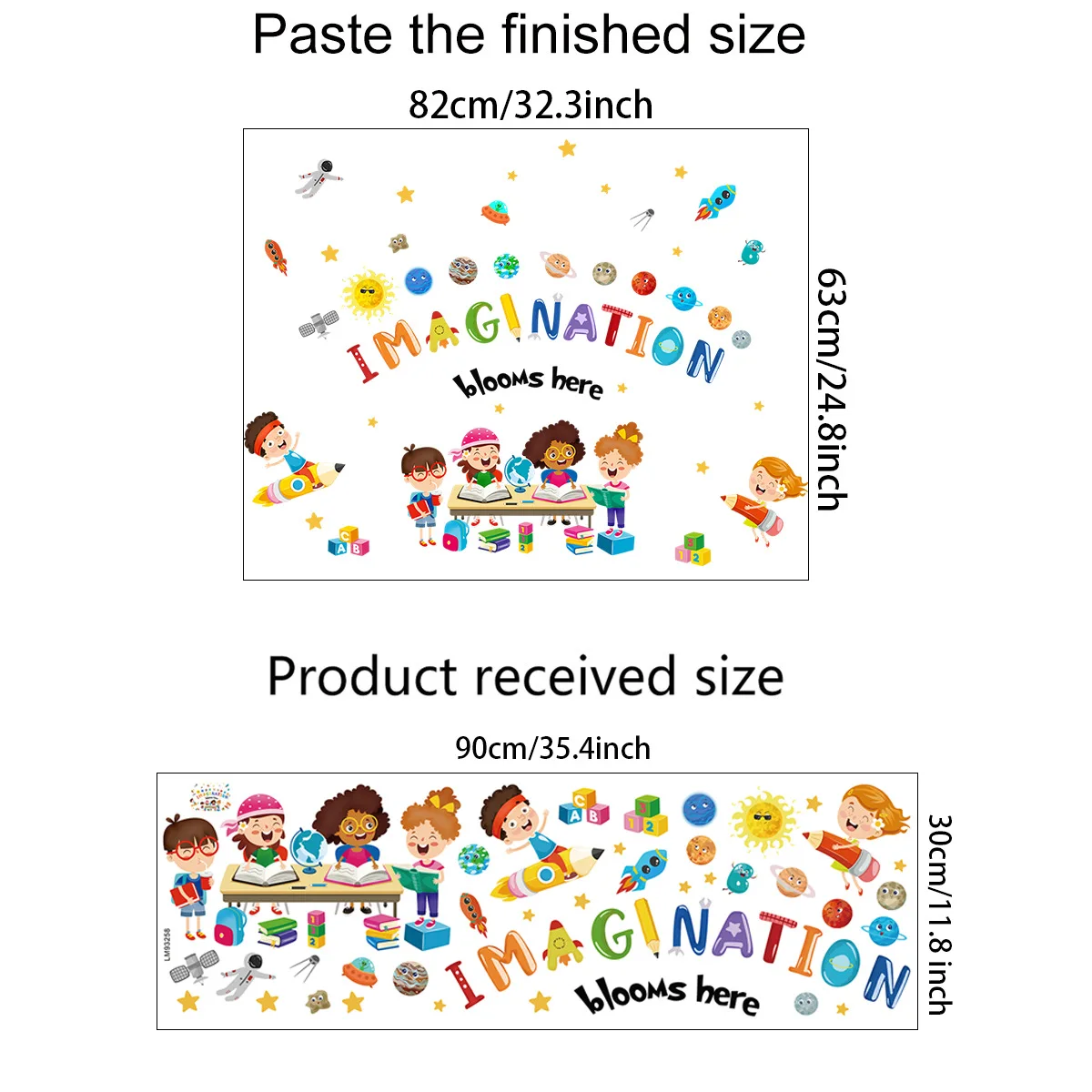 School classroom colorful solar system wall sticker self adhesive cartoon quote wall decal for kids