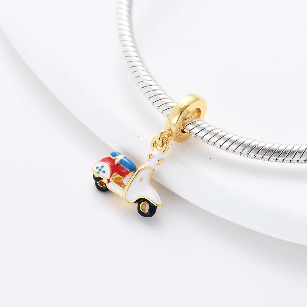 خريف شتاء جديد S925 SilverPlegnant الأم الأخوات خوذة مفتاح السيارة رائعة سحر صالح سوار قلادة DIY بها بنفسك المرأة مجوهرات #4