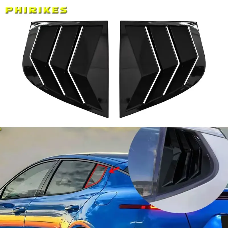 

For Kia Stinger 2018-2022 Car Rear Louver Window Side Shutter Cover Trim Sticker Vent Scoop ABS Carbon Fiber Body kit