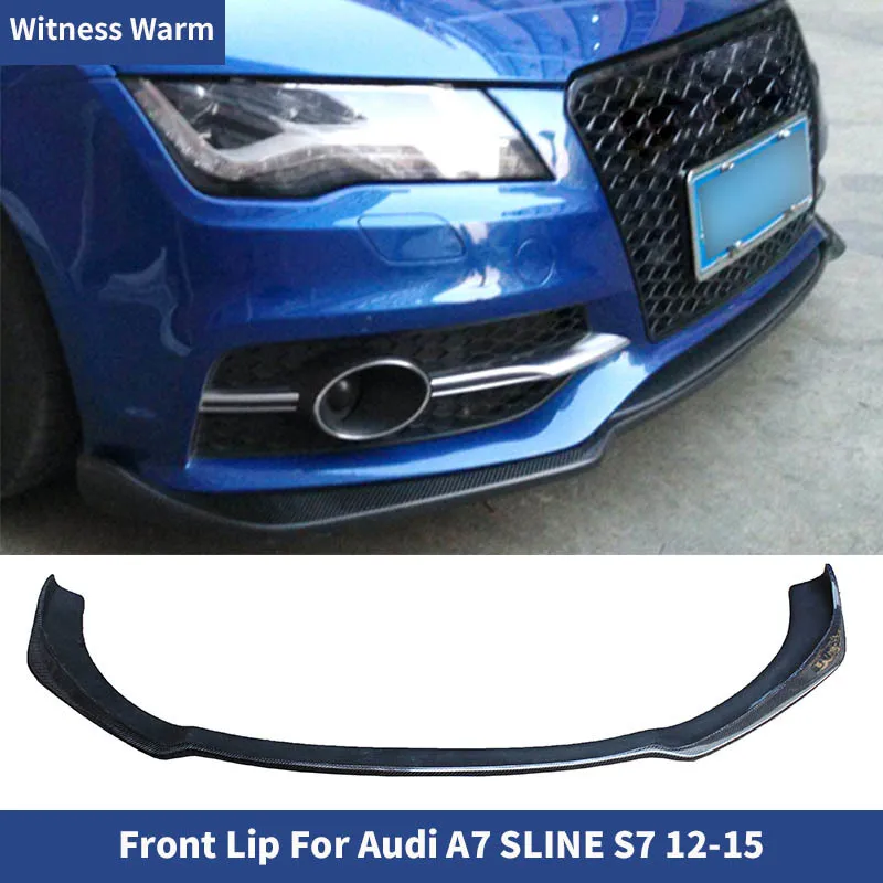 for Audi A7 Carbon Fiber Car Front Lip Splitters Bumper Aprons Spoiler Fits for Audi A7 Sline/s7 12-15