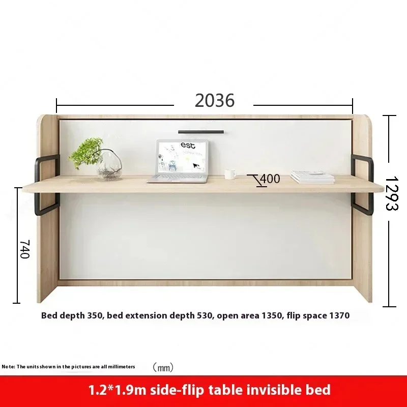 Multifunctional Invisible Desk Bed Bookcase Rotary Rollover Bed Wardrobe Integrated Jue Murphy Bed bedroom set furniture view 6