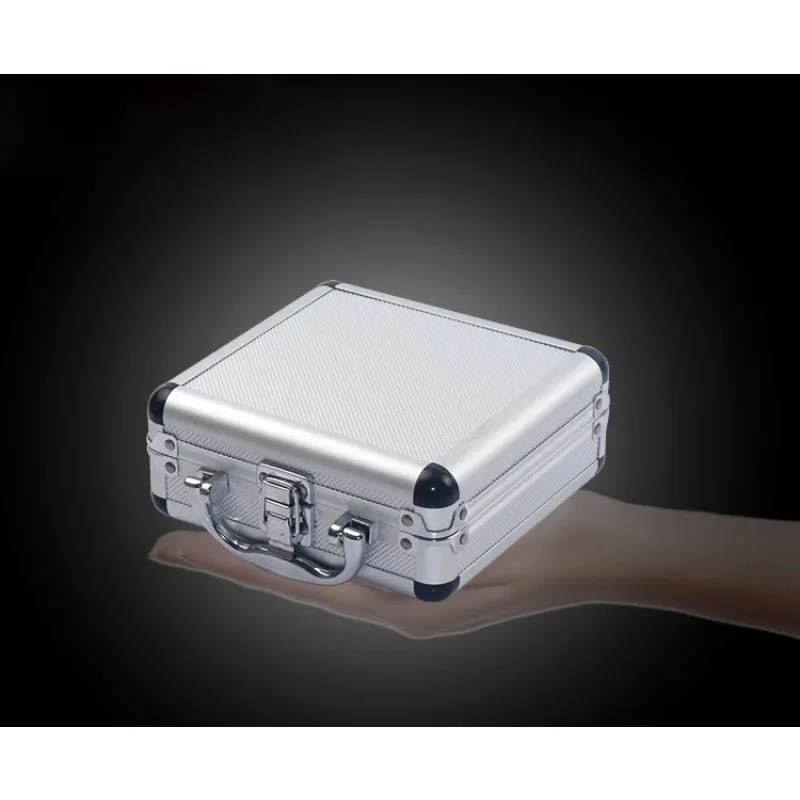 Small Toolbox 170x160x70mm Aluminum Tool Box Portable Instrument Box Storage Case with Lining Foam Handheld Impact Resistant