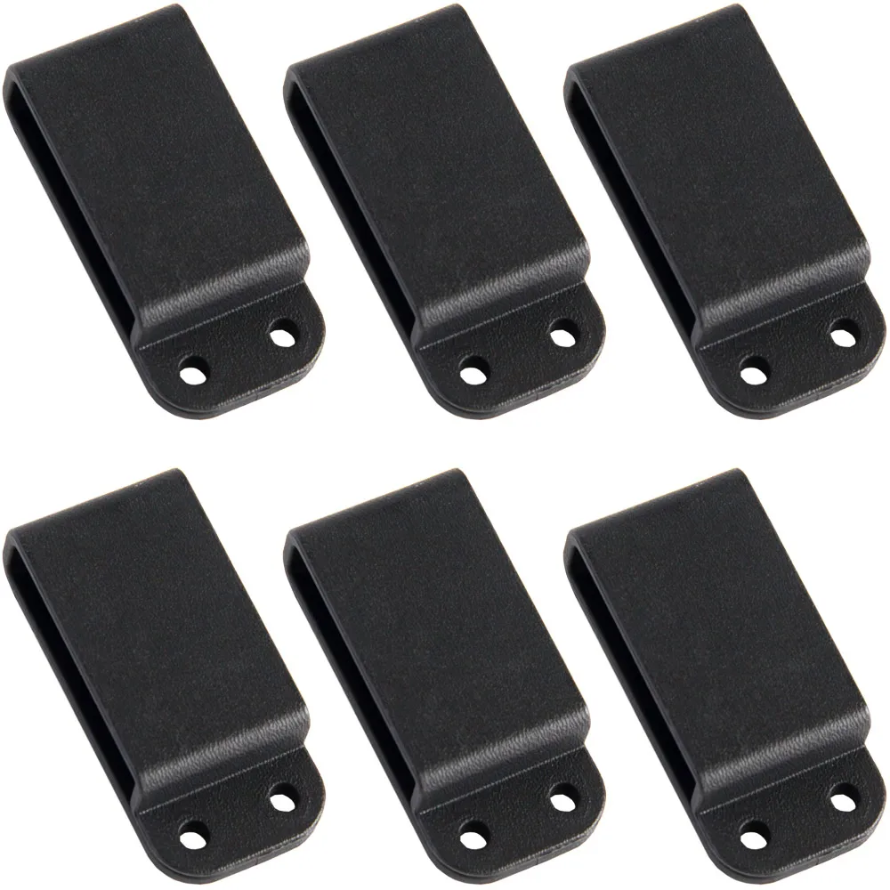 6PCS Black Clip Buckle Clamp For Sheaths Holsters Belt Loop With Chicago Screws Spare Parts