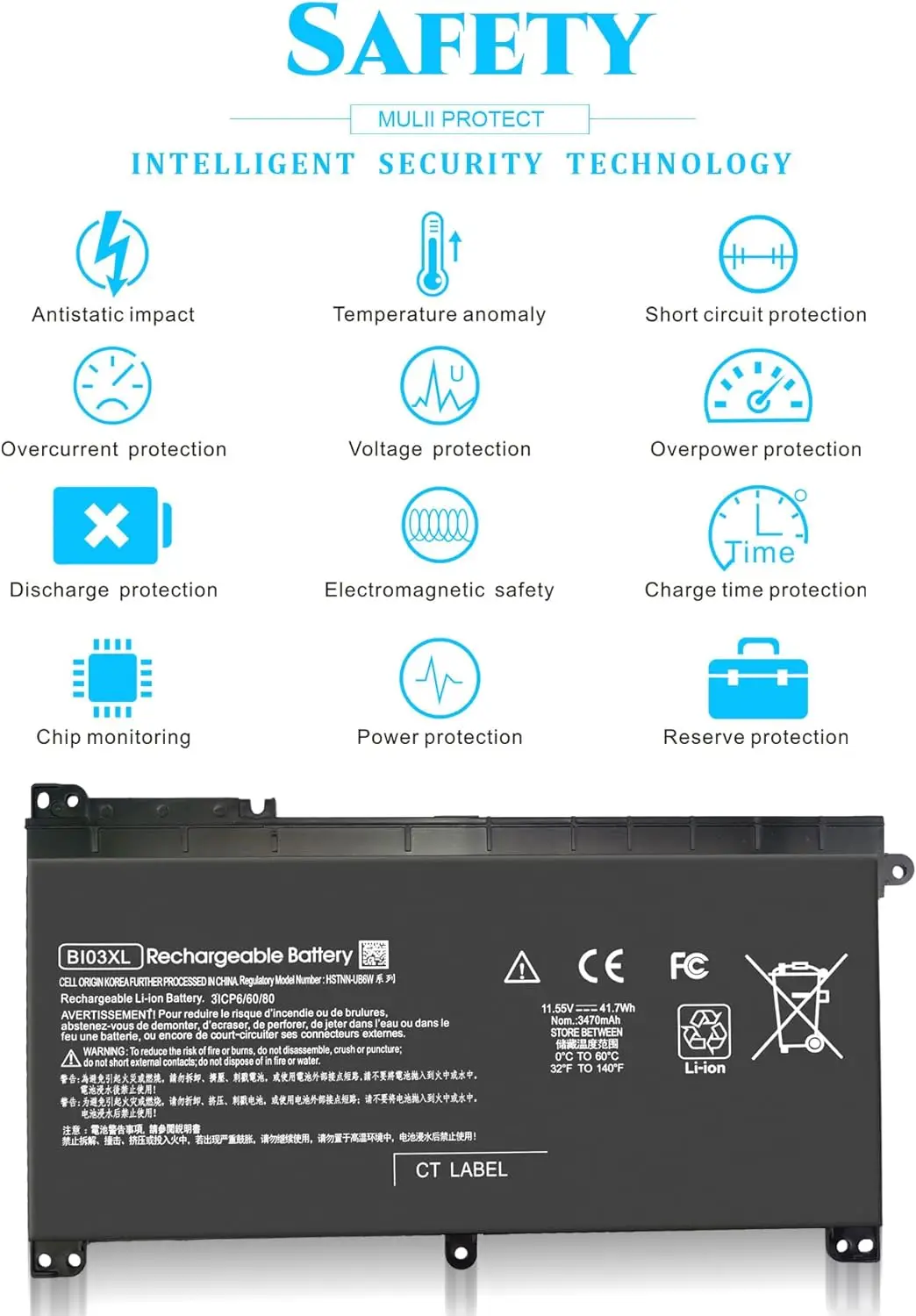 BI03XL ON03XL 844203-850 844203-855 BIO3X Battery for HP Pavilion X360 13-U M3-U m3-u001dx m3-u103dx 13-u003la 14-AX 14-ax010wm