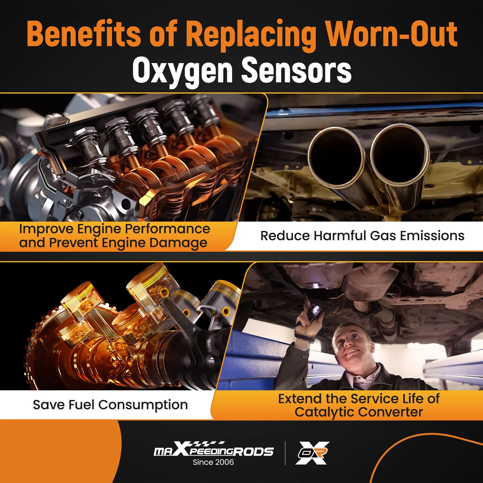 

2x Oxygen Sensor Upstream Downstream For Saturn Vue L4 2.4L 2008-2010 234-4530