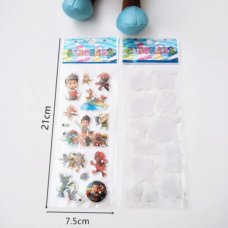 12pcs Paw Patrol 3D Cartoon Stickers Cute Bubble Anime Rubble Paste Thicken The Reward Sticker Kids Toys Gifts images - 6