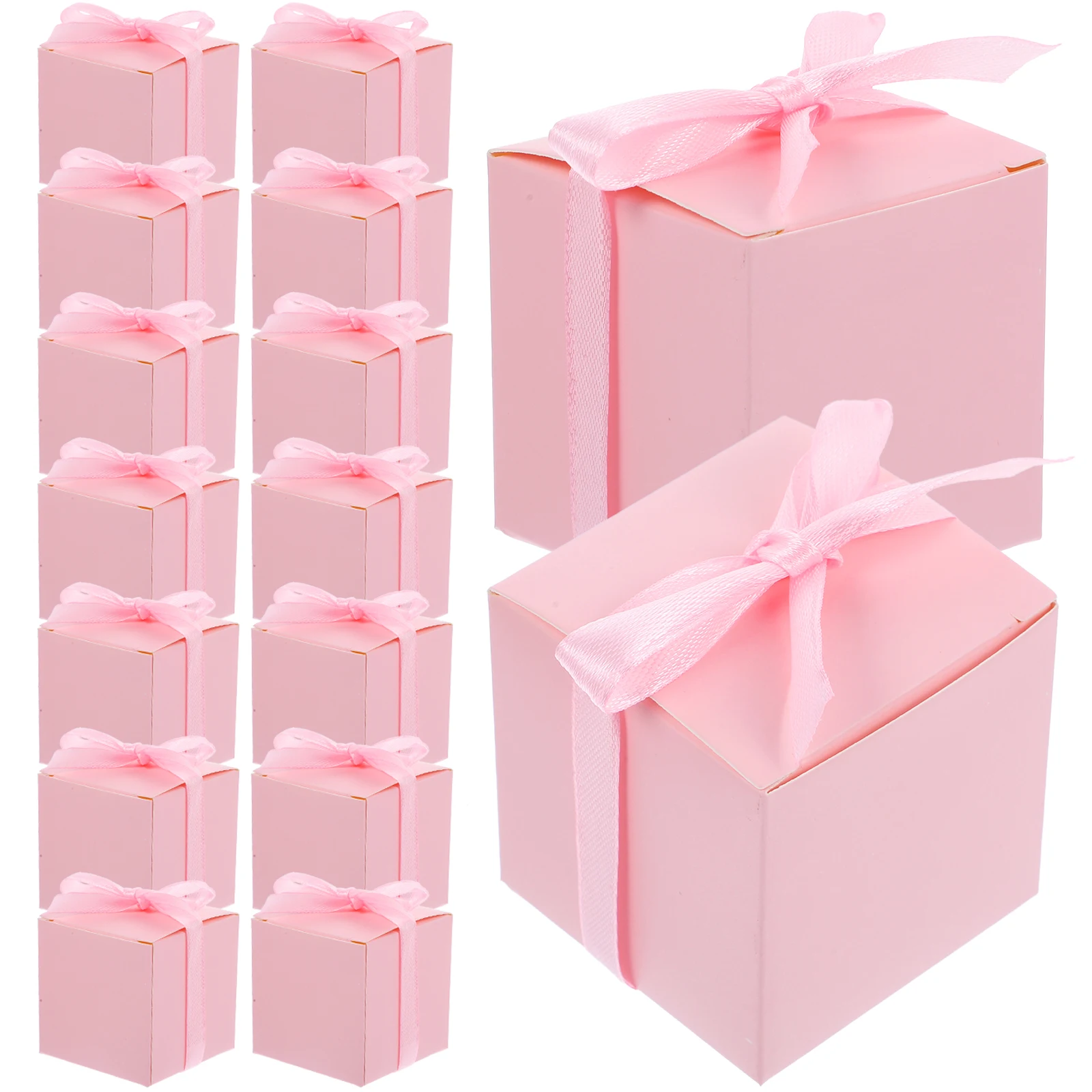 

50 Set Candy Boxes Kraft Paper Brown Treat Gift Chocolate Packaging Portable Present Box For Wedding Party Decorations Valentine