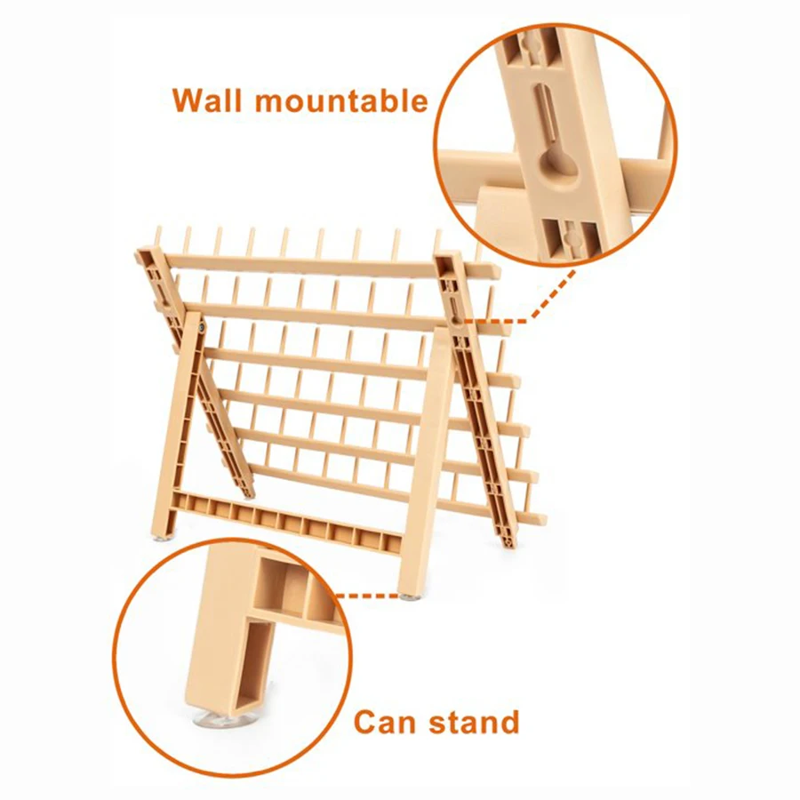 60-Spool Braiding Hair Rack Durable PP Thread Stand for Sewing Quilting & Embroidery Home Use Ideal for Braids And Hairpieces
