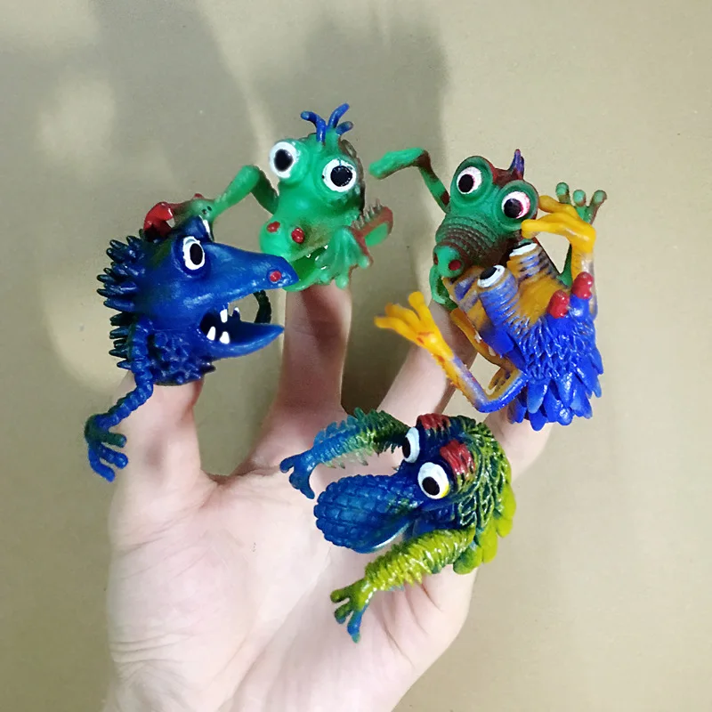 1 Set De Nieuwe Vreemde Dwang Simulatie Dierenvingerhoes Rekwisieten Tpr Kleine Monster Handpop Vinger Poppetspeelgoed