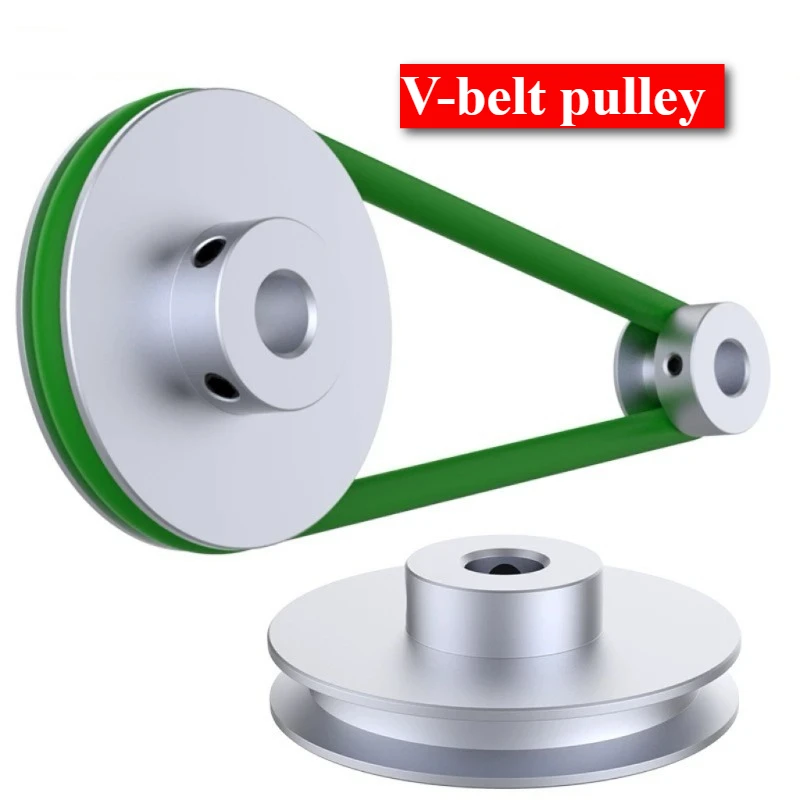 K-Type Belt / 6mm PU Rubber Round Belt Aluminum Alloy V-belt Pulley for Spindle Motor Power Transmission Belt  Diameter: 20~80mm