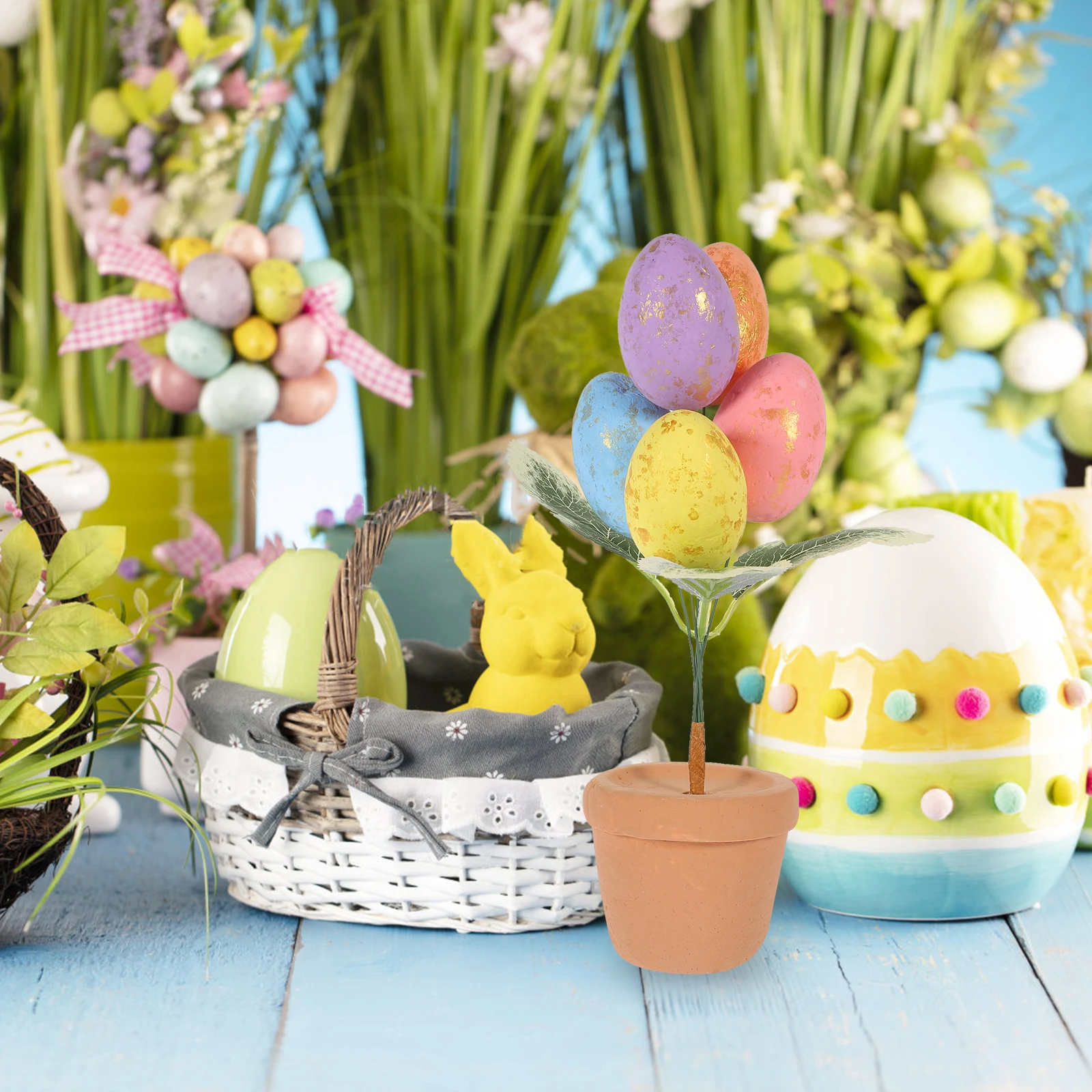 

Simulated Easter Egg Bonsai Golden Spots Medium Size Table Ornament Party Decoration Easter Centerpiece Crafts Desktop Decor