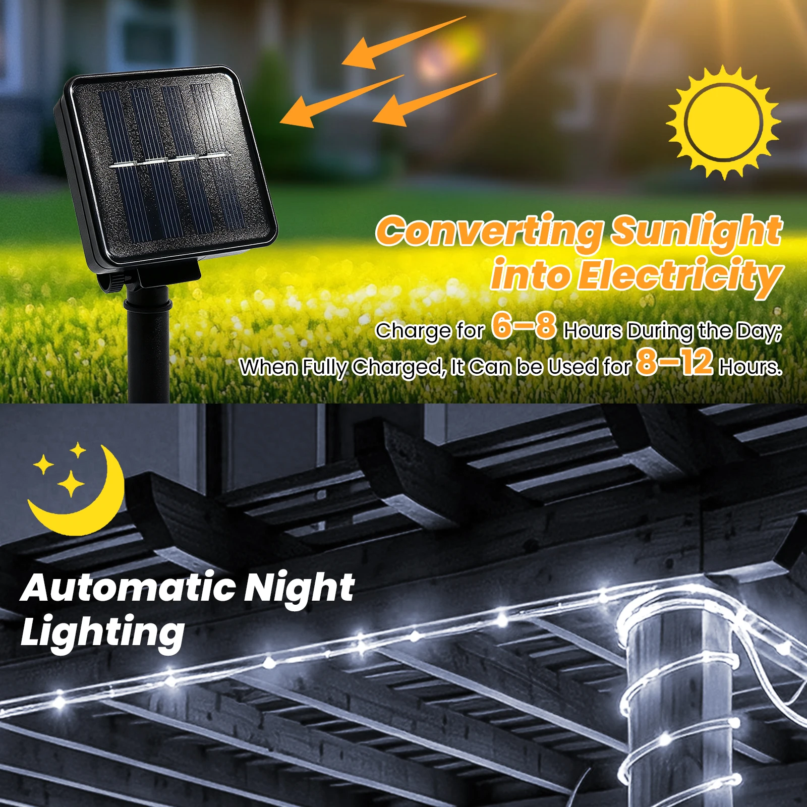 Solar PVC Rainbow Tube String - Outdoor Lighting Youtube 评论和价格