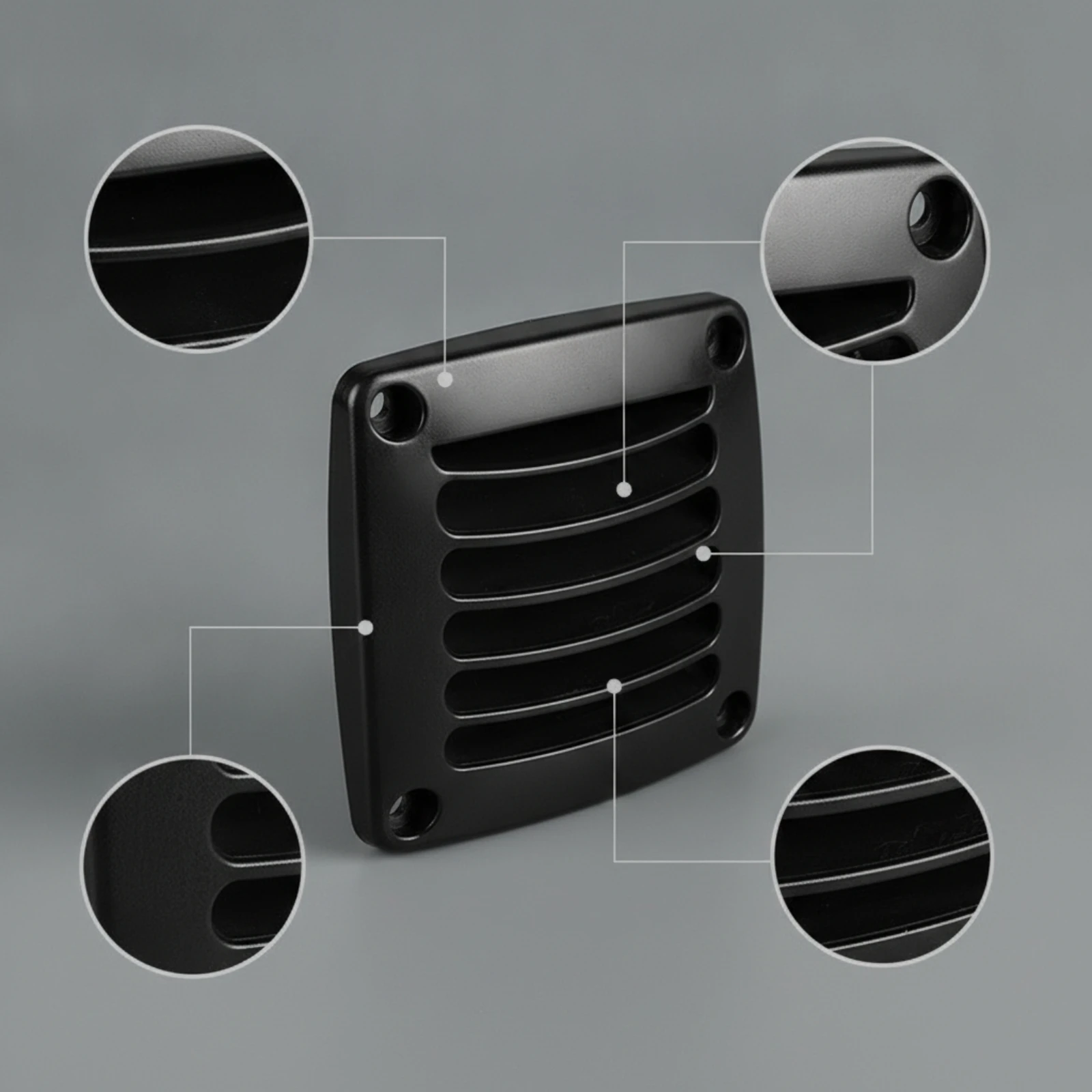 Ventilation Louver Ventilated Louvered Vent Panel Slat Grille with Mounting Holes Slanted Cover Slimline for Boats, RVs