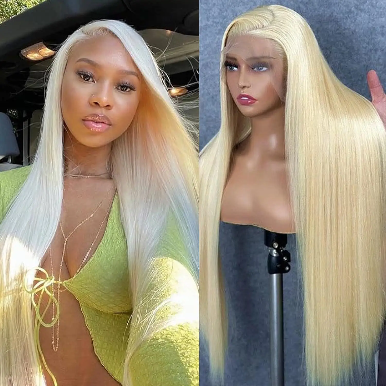 

13x4 Lace Front Wig Human Hair 30 inch Blonde Wig Human Hair Straight Lace Front Wig 200 Density Pre-Plucked with Baby Hair 613#