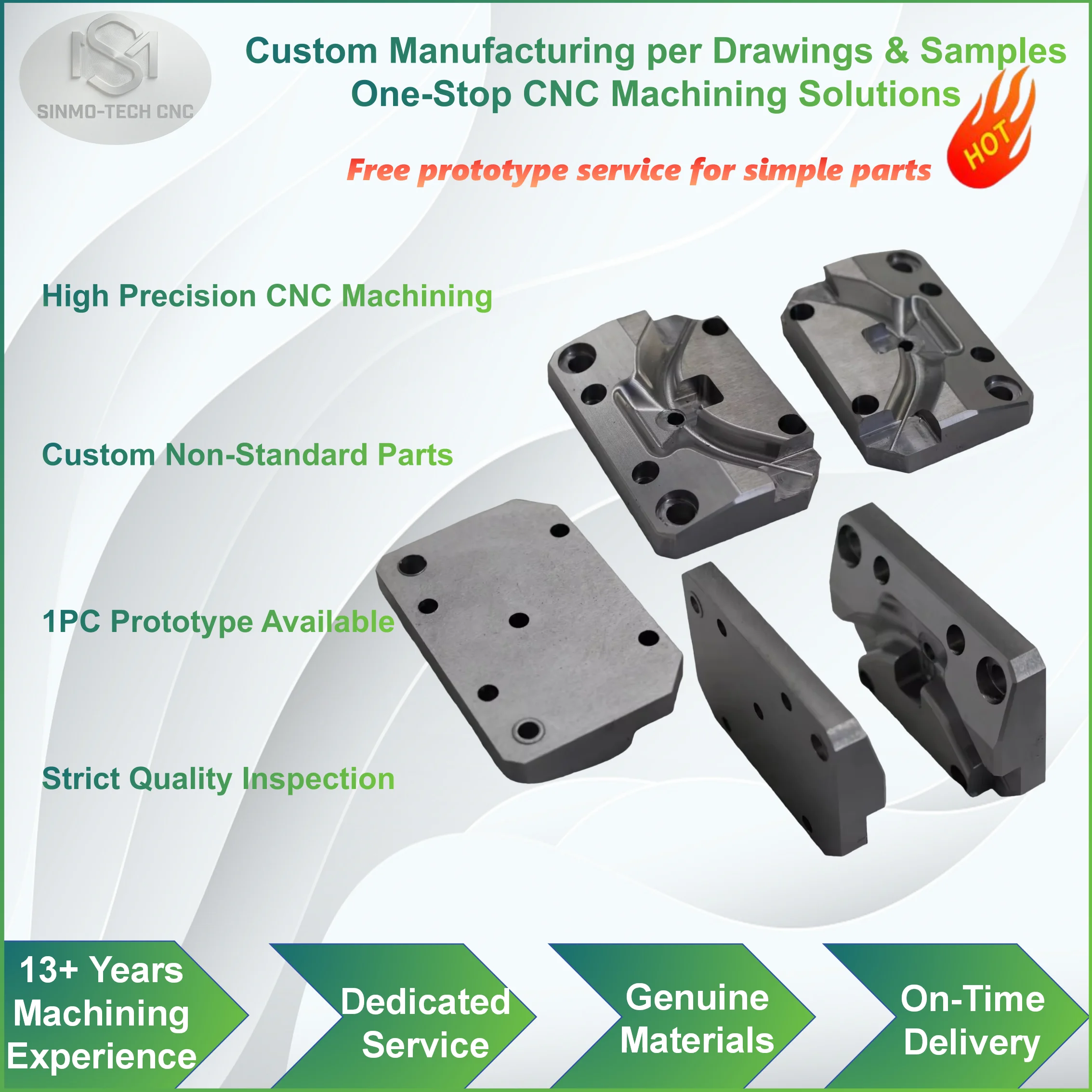 Custom CNC Machining Metal Parts Aluminum Stainless Steel Copper Turning Milling Service OEM Non Standard Prototype 1PC Custom