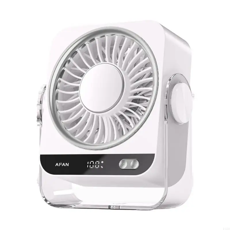 F92F Small Personally Ice Cooling Fan with Digital Display Compact USB Rechargeable Conditioning Fan Offering Quickly Cooling