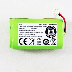 14.4V 36.0Wh INR18650 M26-4S1P BYD Lithium Battery For ECOVACS CEN360 CEN361 DN620 DN621 DH35 DH43 DH45 Sweeping Robot Battery