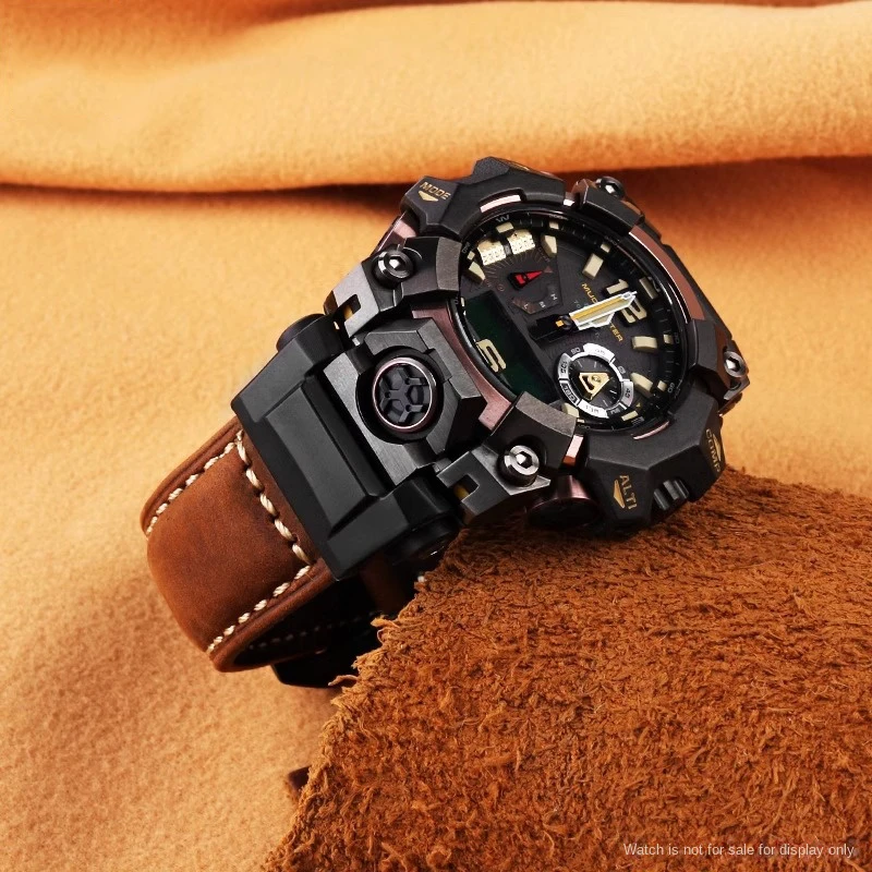 카시오 G-SHOCK 5713 GWG-B1000-1A4 빅 머드 킹 3세대 매트 팔찌 수정 시계 스트랩용 레트로 가죽 시계 밴드