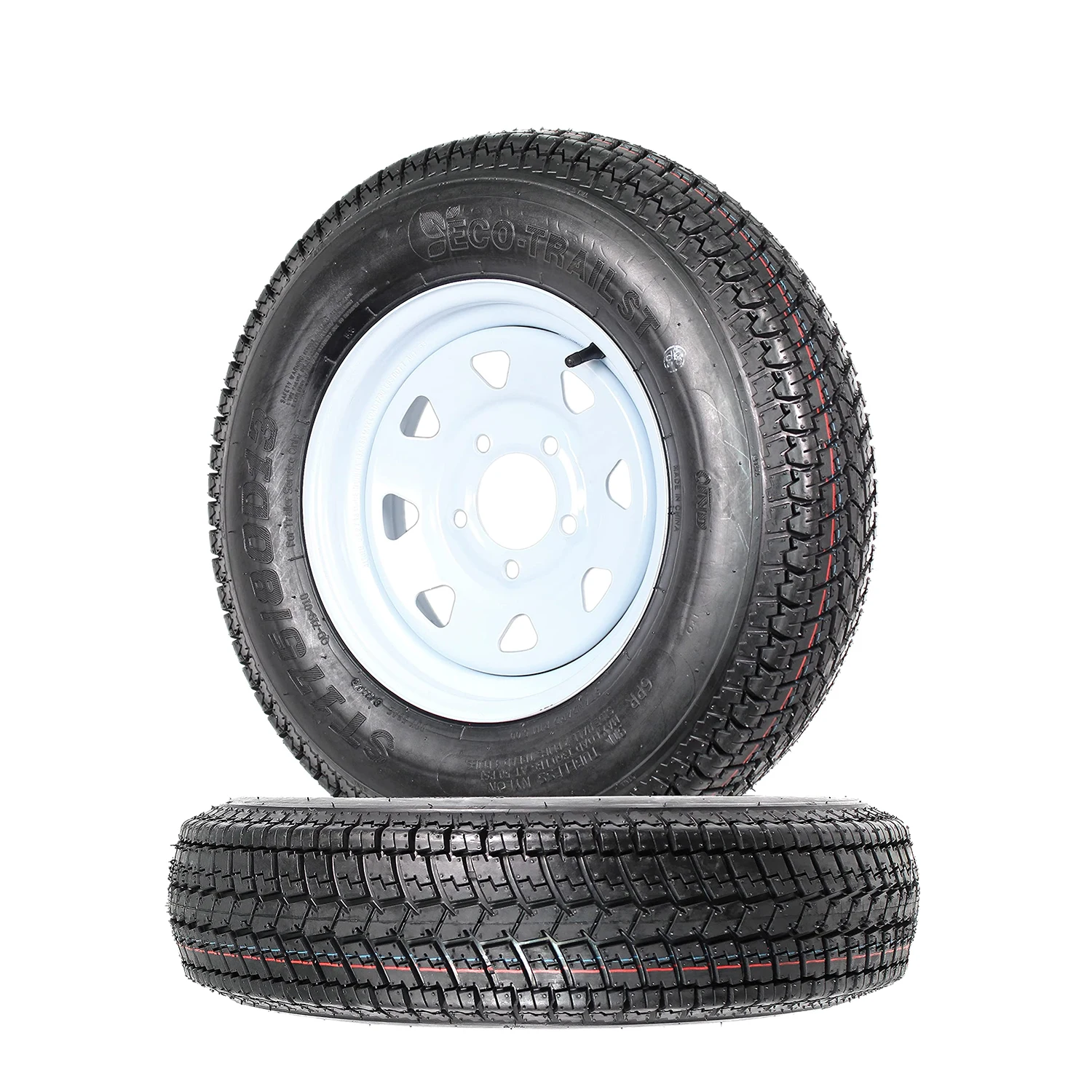 

ST175/80D13 Шина для прицепа с дисками 13 дюймов, 175 80D13, 5 наконечников на 4,5 дюйма, 6PR, грузовой диапазон C для грузовых лодок-кемперов