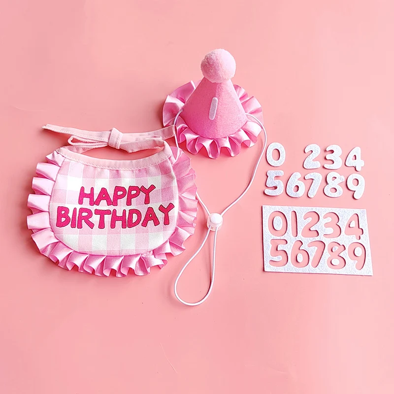 Pet Birthday Party Hat Bib Set for Celebration