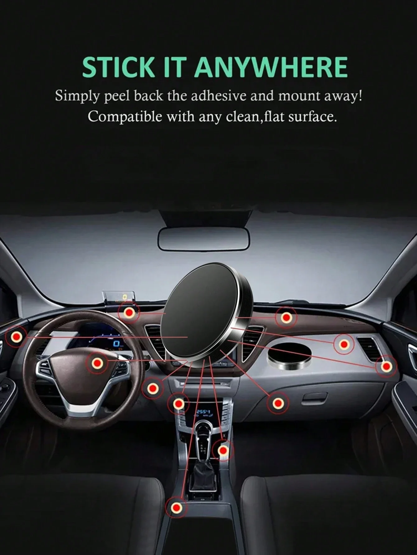 Circular Mini Phone Holder, Car Multifunctional Phone Navigation Holder, Car Dashboard Holder