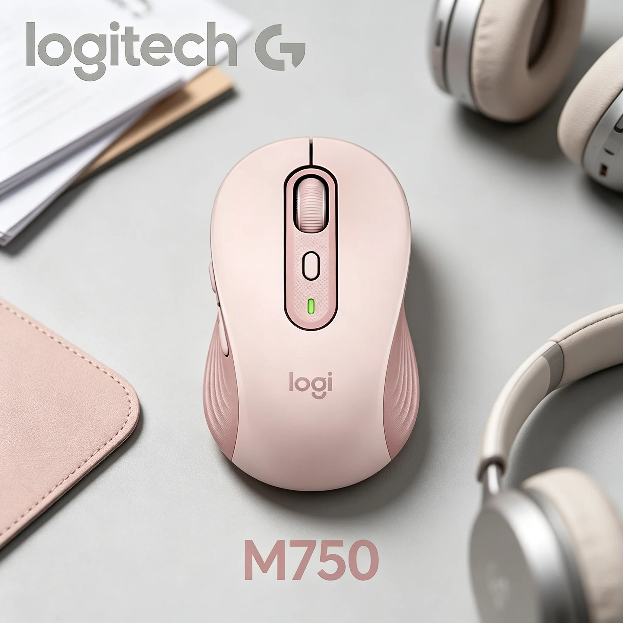 Logitech M750 High‑Performance Sensor Wireless Office Mouse Excellent Tracking On Wood Desk Fabric Mat Office Surfaces